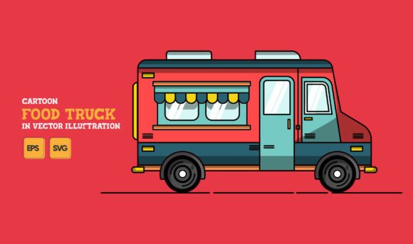 Cartoon Food Truck Vector Pack for Creative Branding