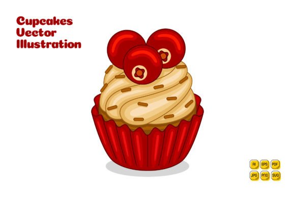 Cranberry Cupcakes Vector Illustration: A Complete Toolkit for Dynamic Visual Design