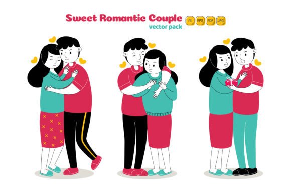 Expand Your Creative Projects with Romantic Couple Vector Illustrations