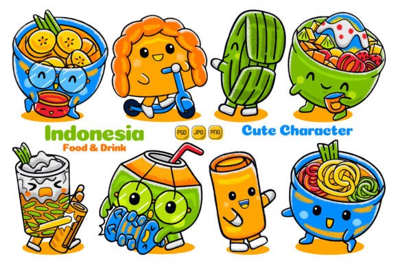 Indonesia Food and Drink Cute Character: A Strategic Asset for Your Creative Toolkit