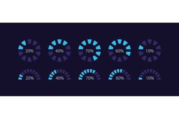 Radial Wheel Progress Infographic Set Explained