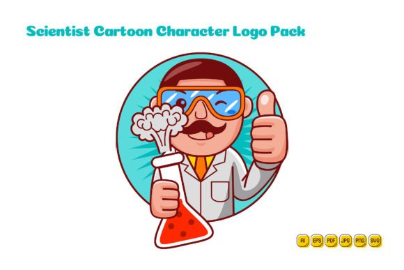 Scientist Cartoon Character Logo 04: A Flexible Branding Toolkit
