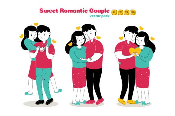 Sweet Romantic Couple Vector Pack