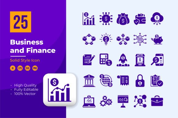 The Power of Glyph Style: Business and Finance Icons Explained