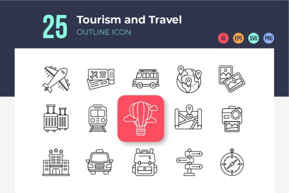 The Role of Tourism and Travel Icons Outline in Modern Design Projects