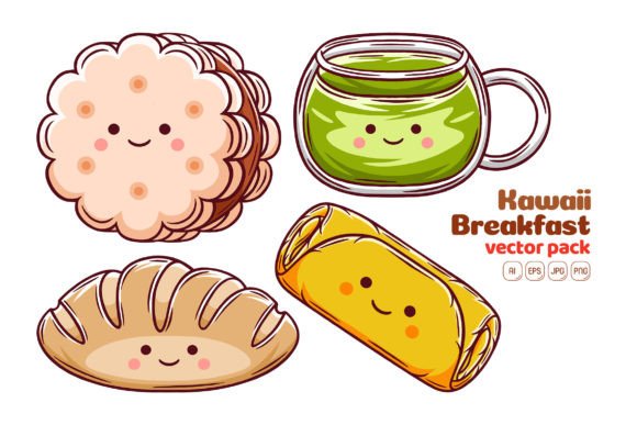 Unleash Your Creativity with Kawaii Breakfast Vector Pack 04