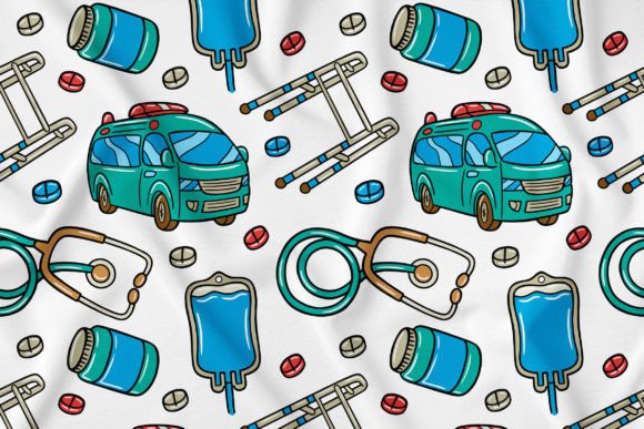Unlocking Creativity with the Doctor Kawaii Doodle Seamless Pattern 03