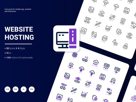 Website Hosting Icon Pack: A Versatile Visual Asset